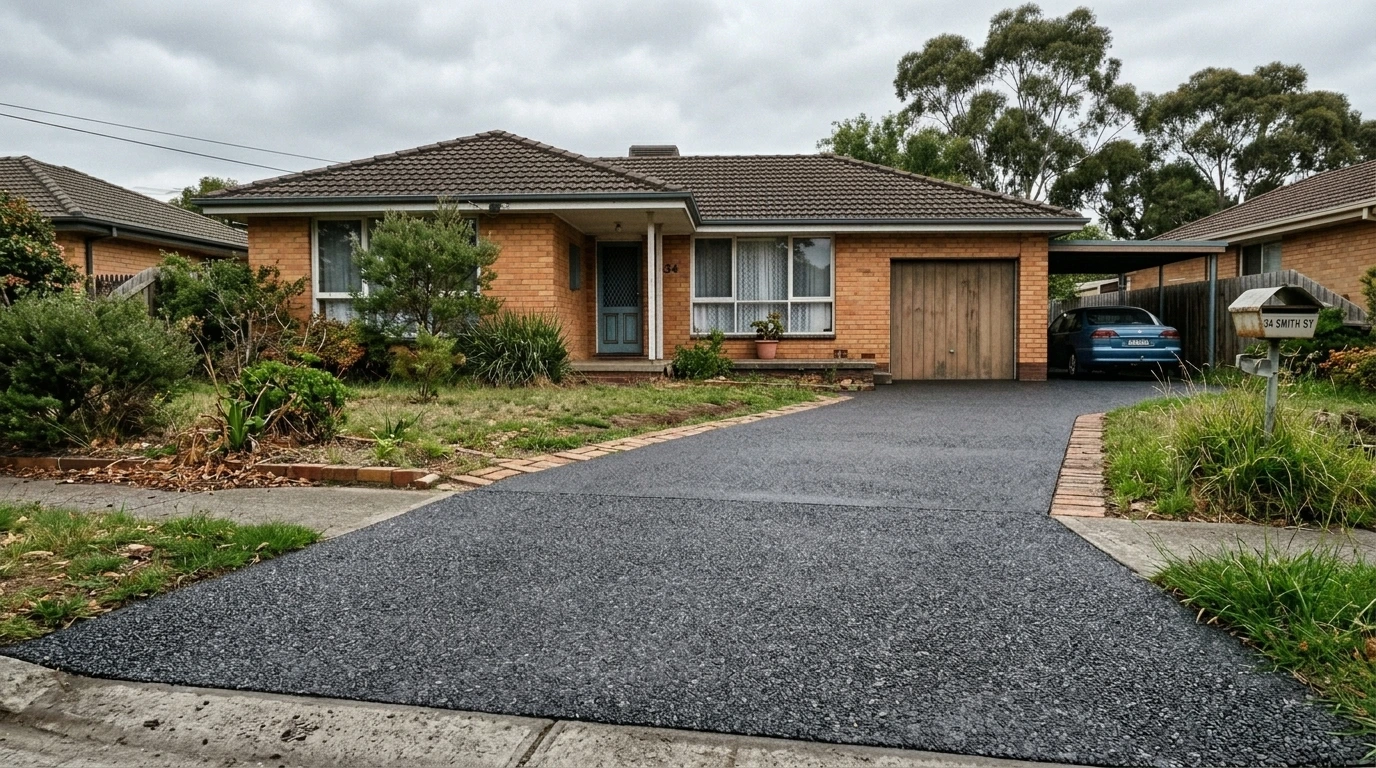 After: New exposed aggregate driveway