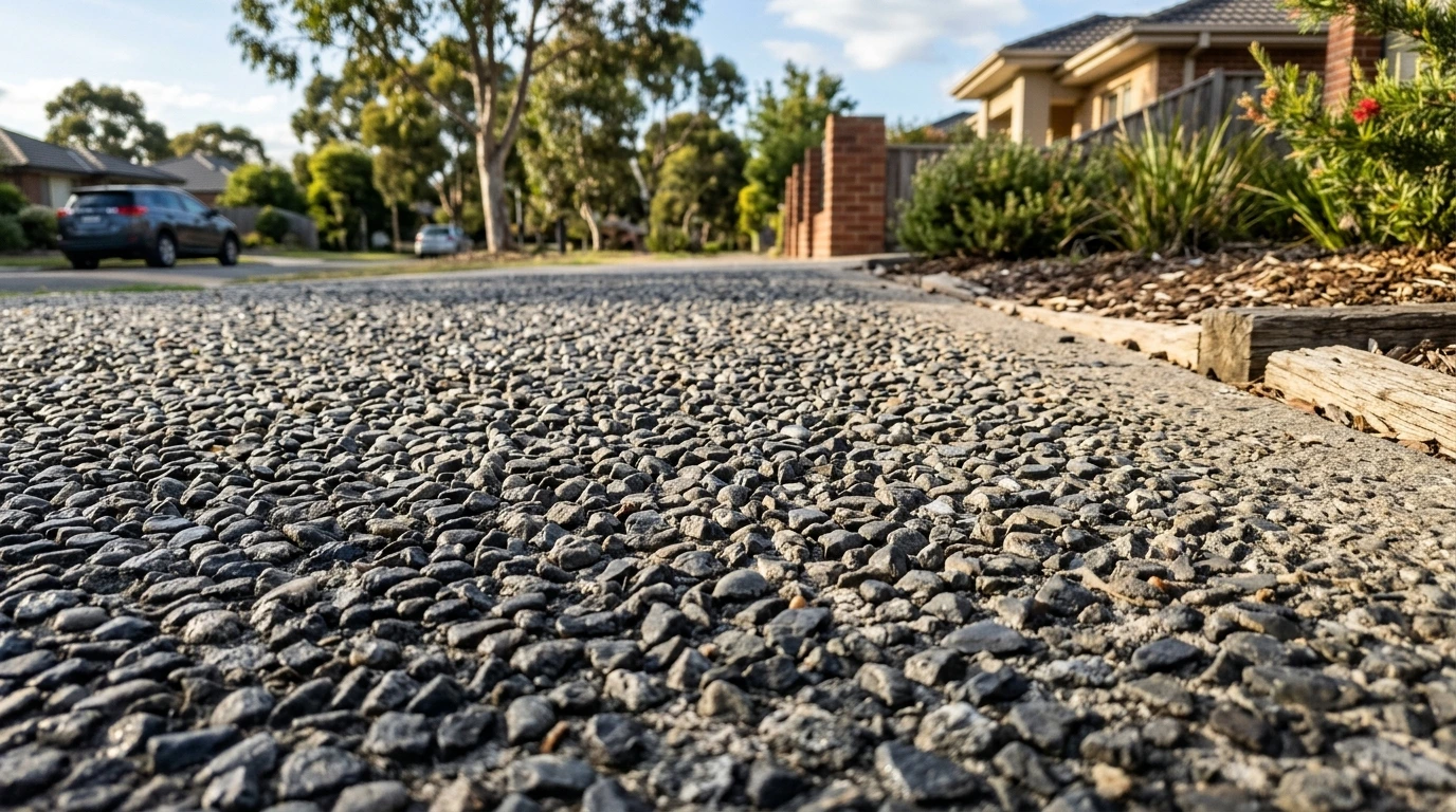 Exposed aggregate driveway