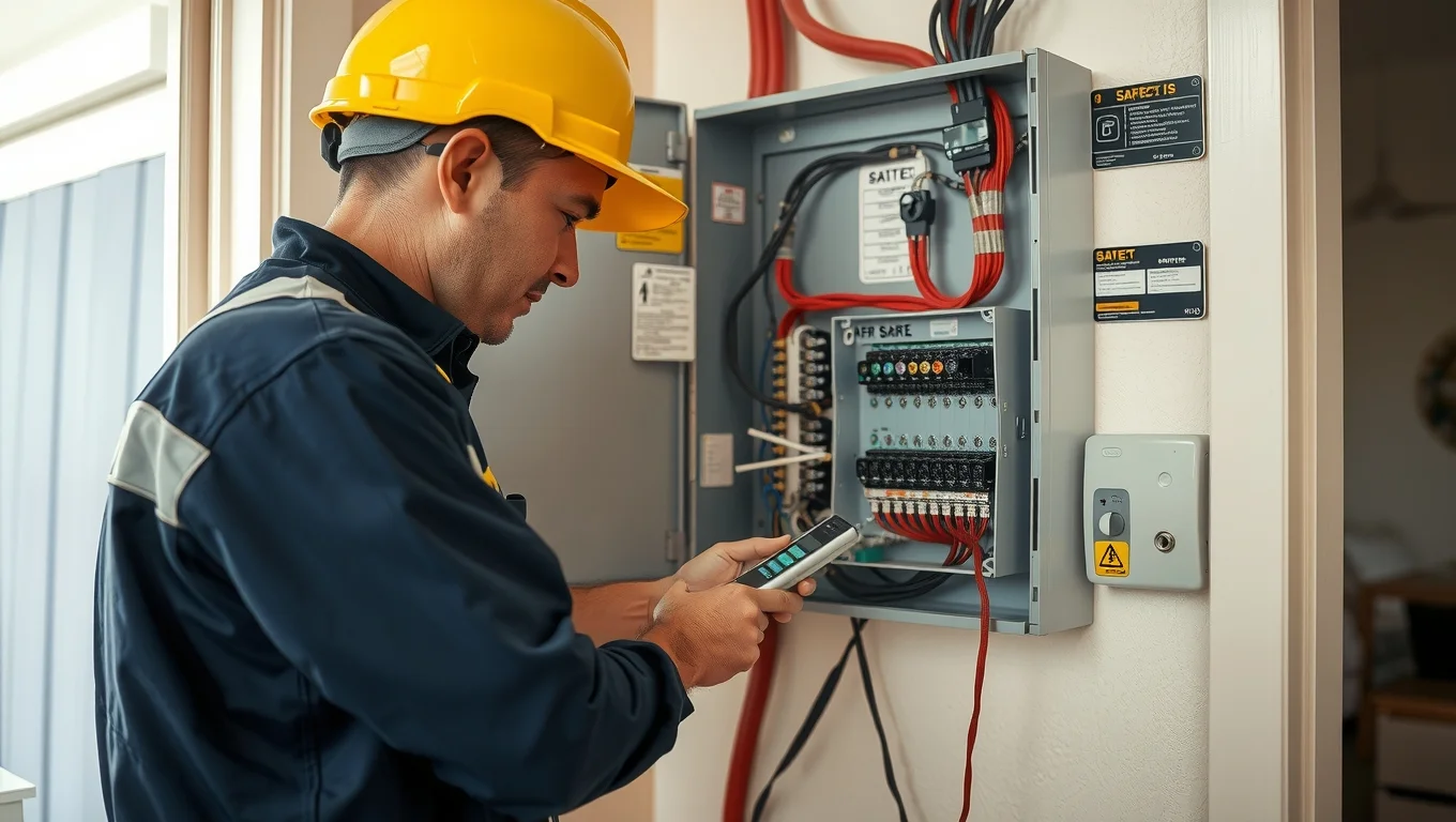 BlueLine Electrical team conducting a safety inspection