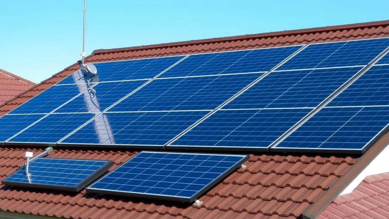 Solar panels on Sydney home rooftop